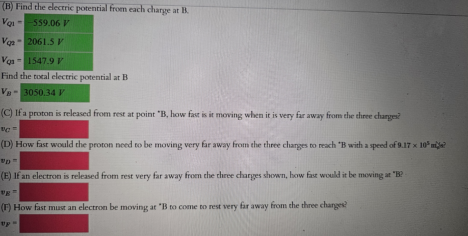 ( B ) Find the electric potential from each
