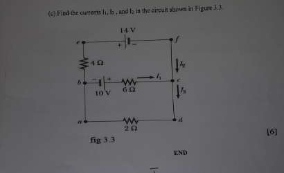 ( c ) Find the currents I 1 , l 2 , and I 2 in