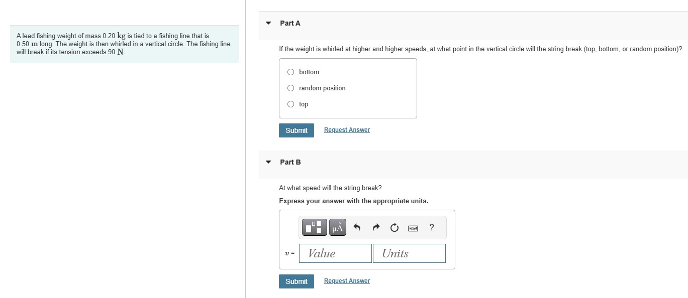 A lead fishing weight of mass 0 . 2 0 kg is tied