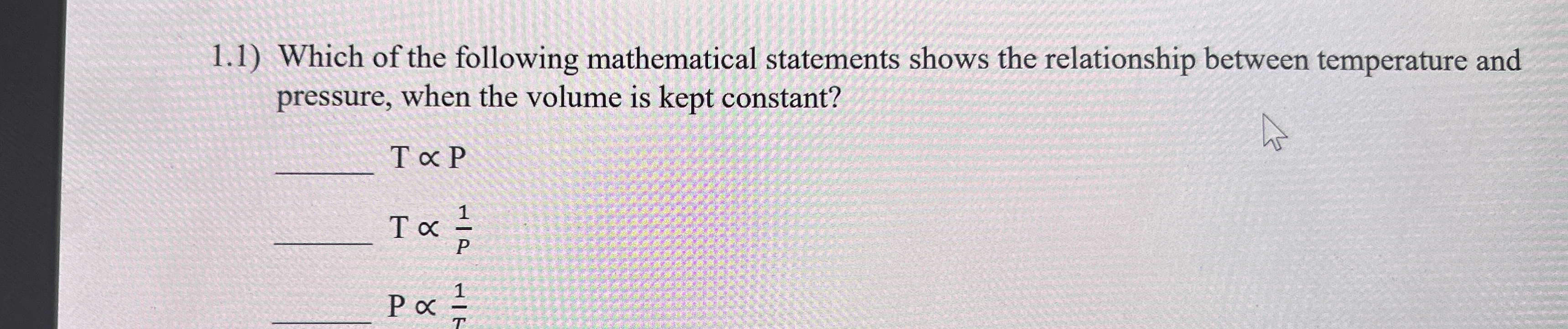 1 . 1 ) Which of the following mathematical