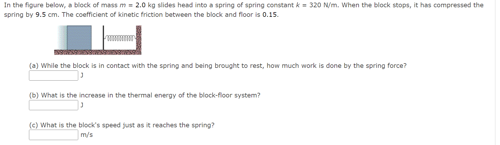 In the figure below, a block of mass \ ( m = 2 .