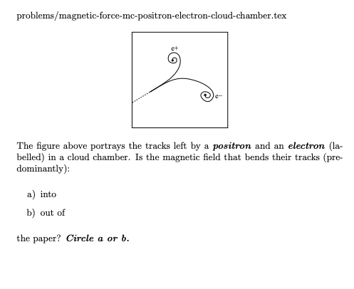 problems / magnetic - force - mc - positron -