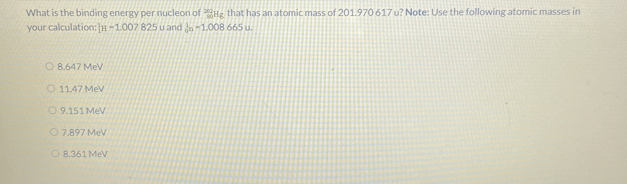 What is the binding energy per nucleon of ? 8 0 2
