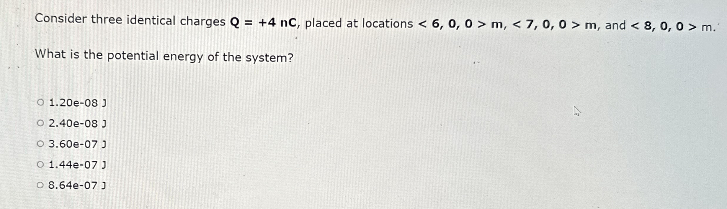What is the potential energy of the system? 1 . 2