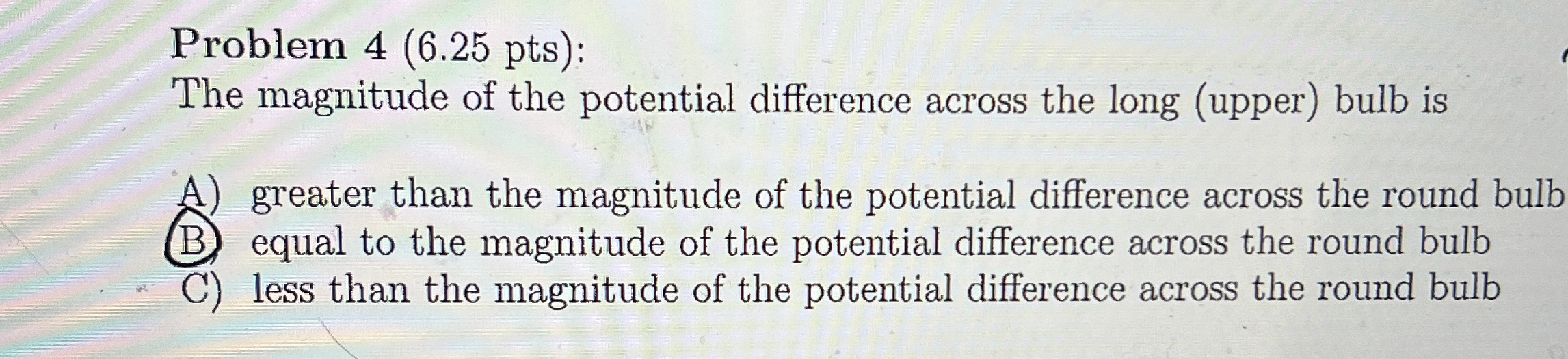 Problem 4 ( 6 . 2 5 pts ) : The magnitude of the