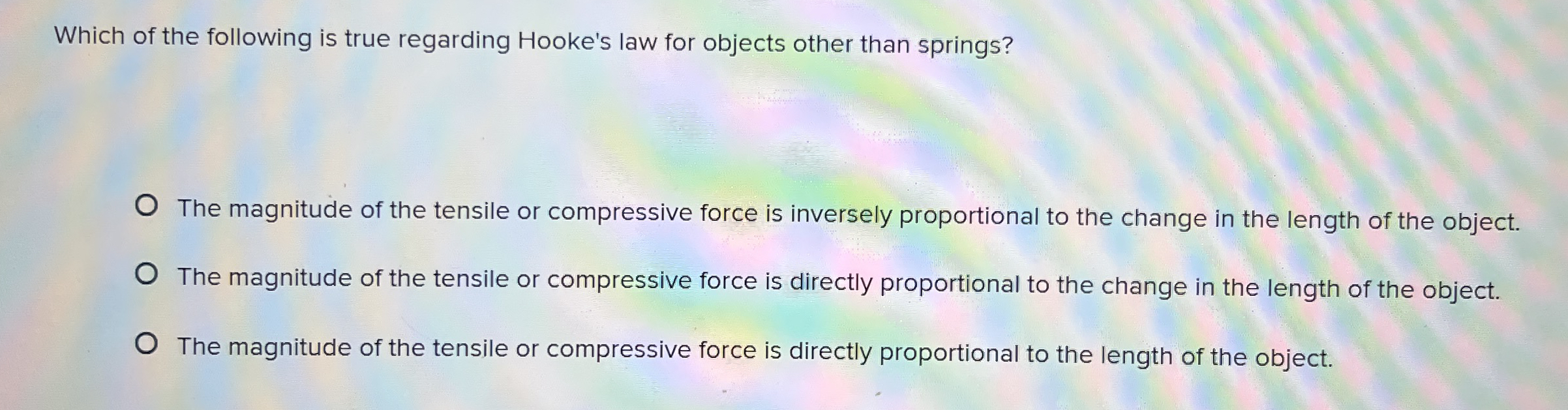 Which of the following is true regarding Hooke's