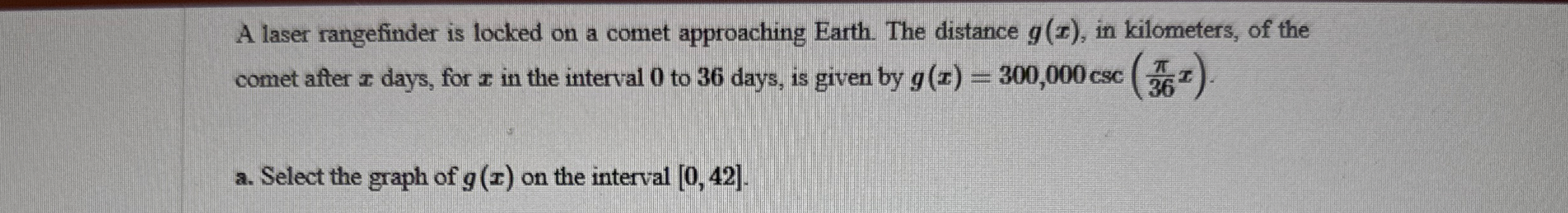 A laser rangefinder is locked on a comet