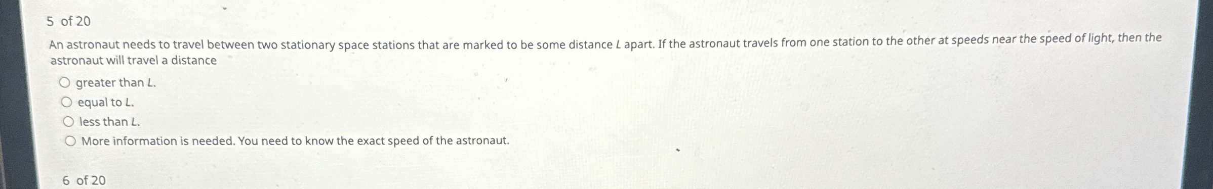 5 of 2 0 An astronaut needs to travel between two