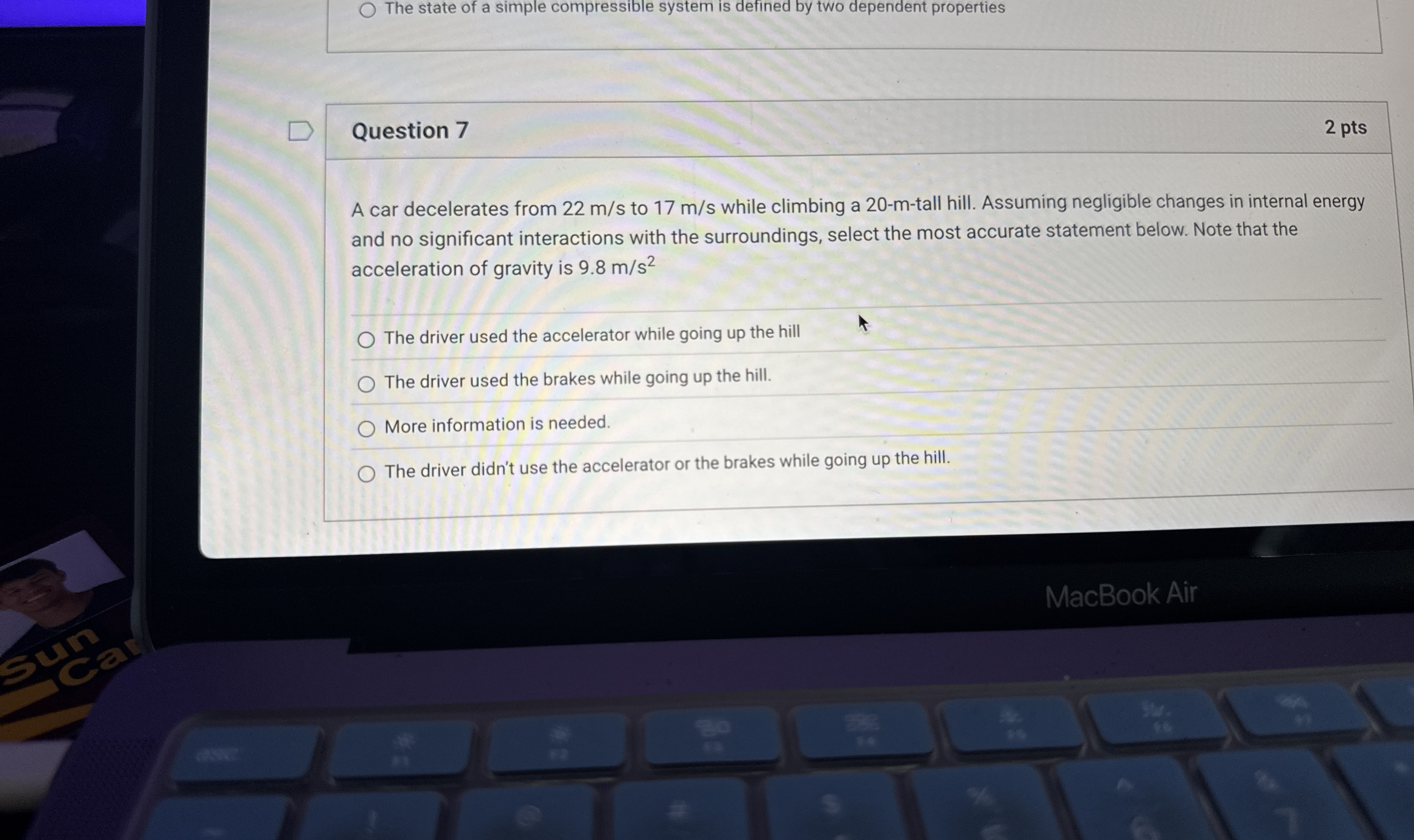 The state of a simple compressible system is