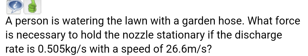 A person is watering the lawn with a garden hose.