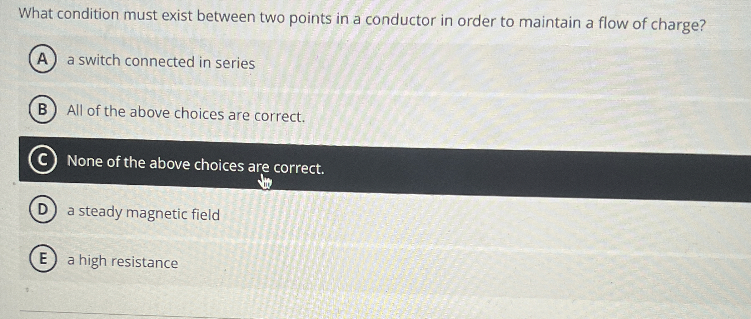 What condition must exist between two points in a
