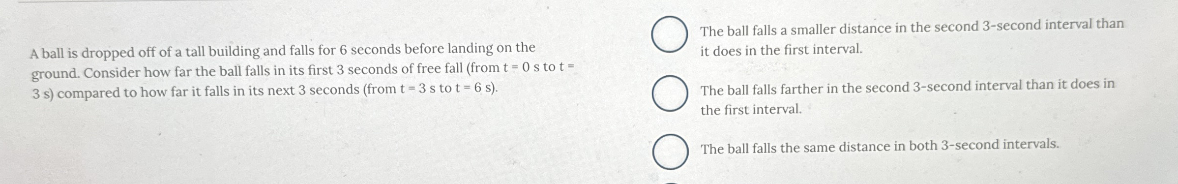 A ball is dropped off of a tall building and