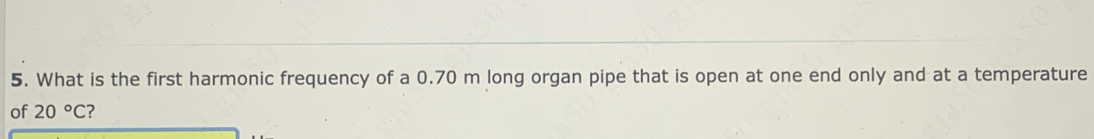 What is the first harmonic frequency of a 0 . 7 0