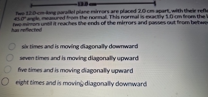 Two 1 2 . 0 - c m - long parallel plane mirrors