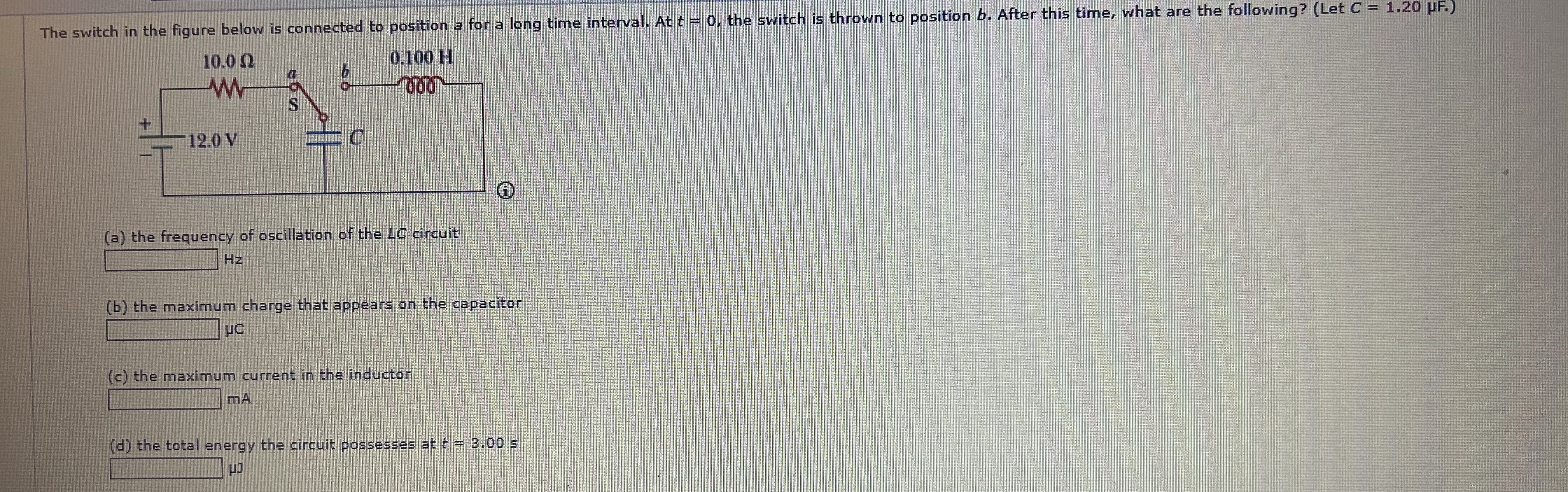 The switch in the figure below is connected to