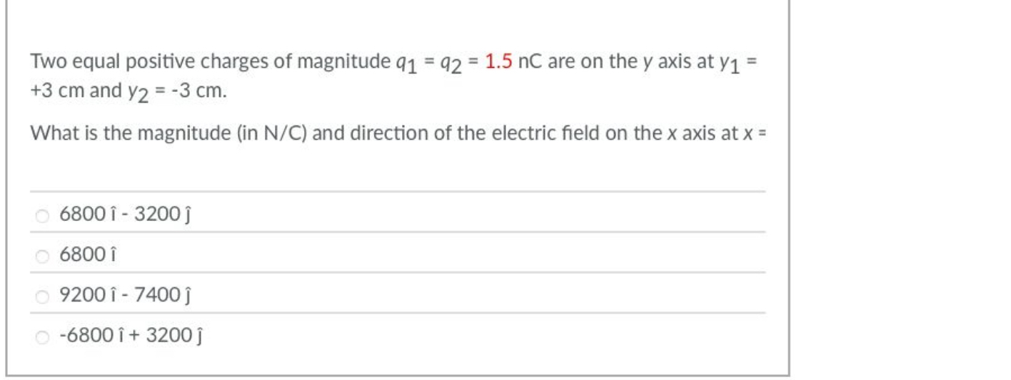Two equal positive charges of magnitude q 1 = q 2