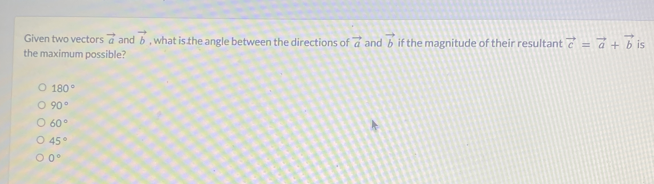 Given two vectors vec ( a ) and vec ( b ) , what
