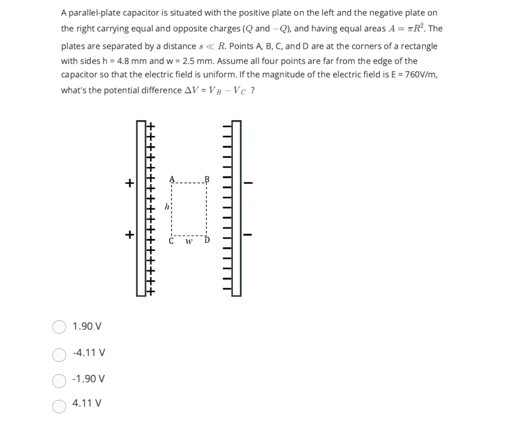 How to solve A parallel - plate capacitor is