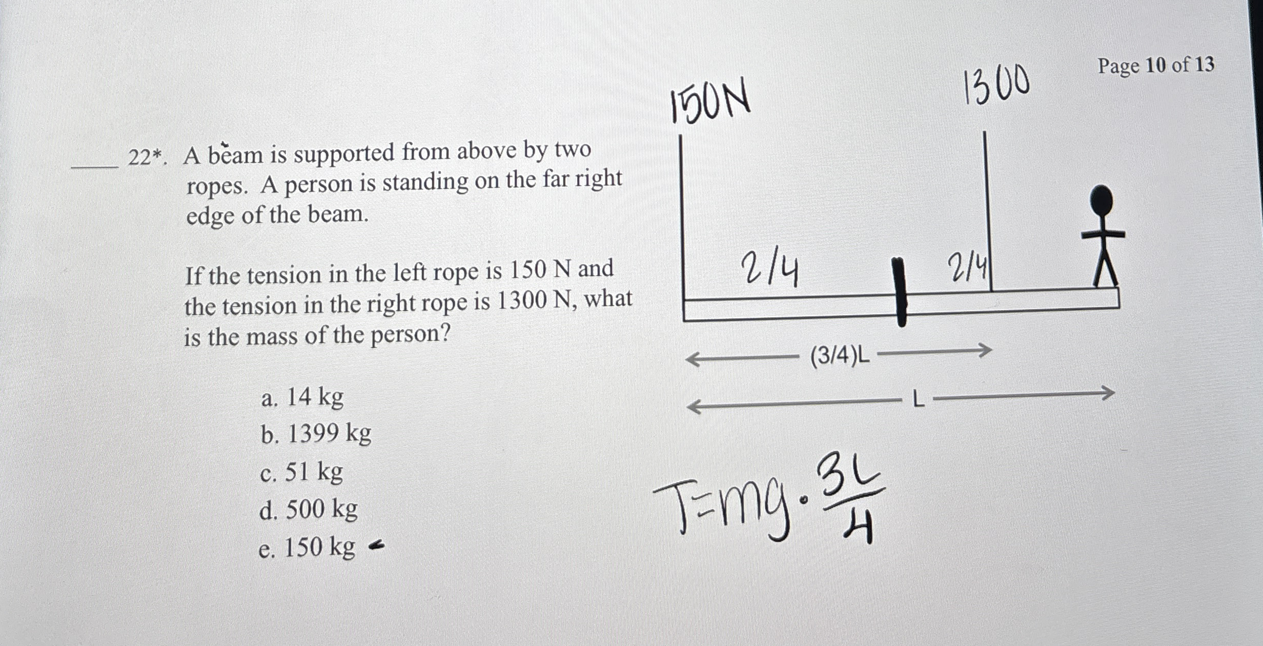 2 2 * . A b am is supported from above by two