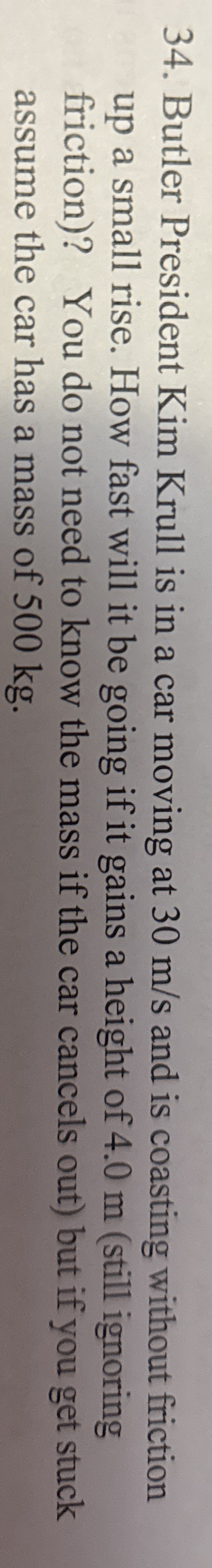 Butler President Kim Krull is in a car moving at