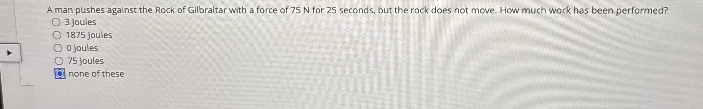 A man pushes against the Rock of Gilbraltar with