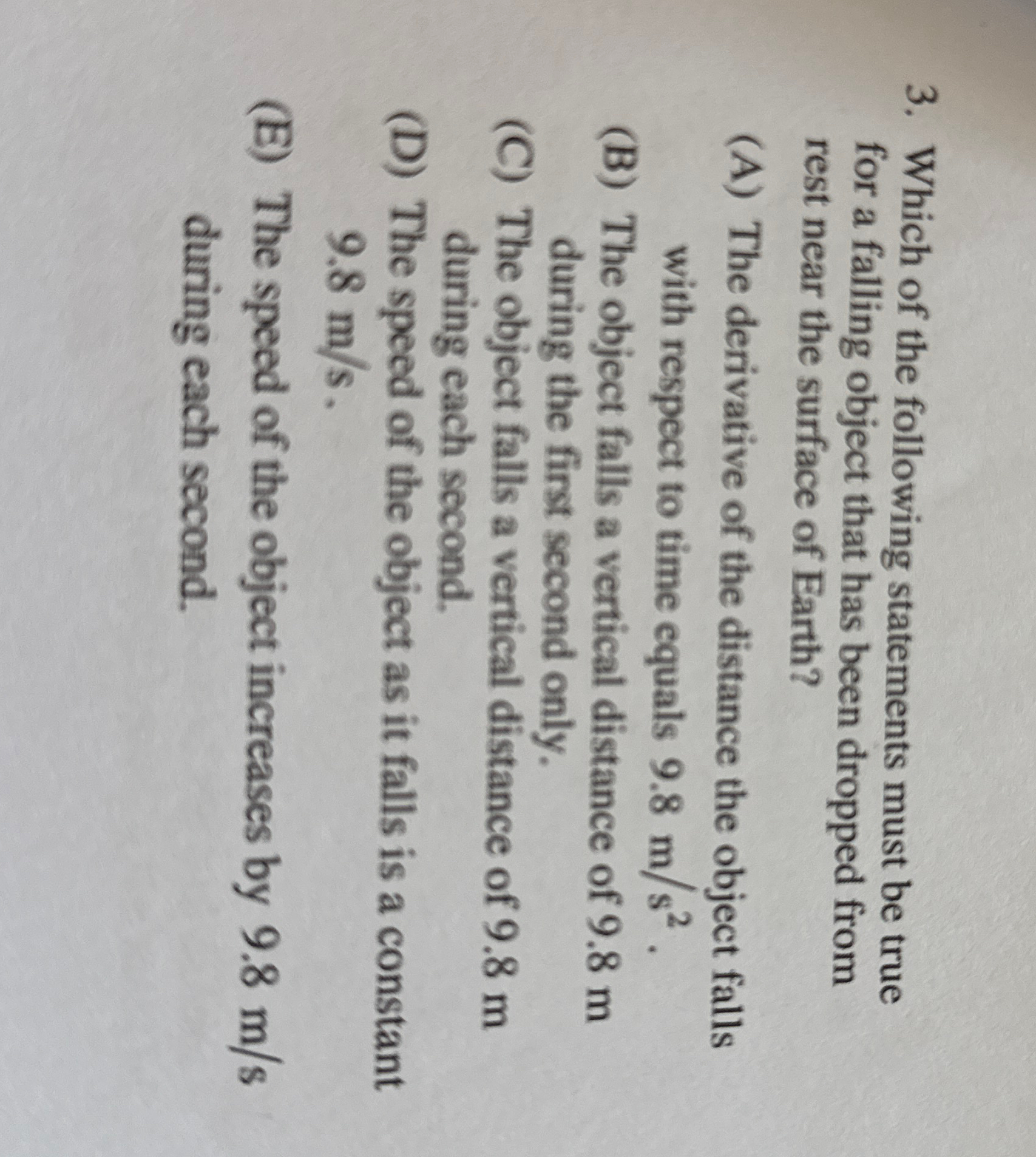 Which of the following statements must be true