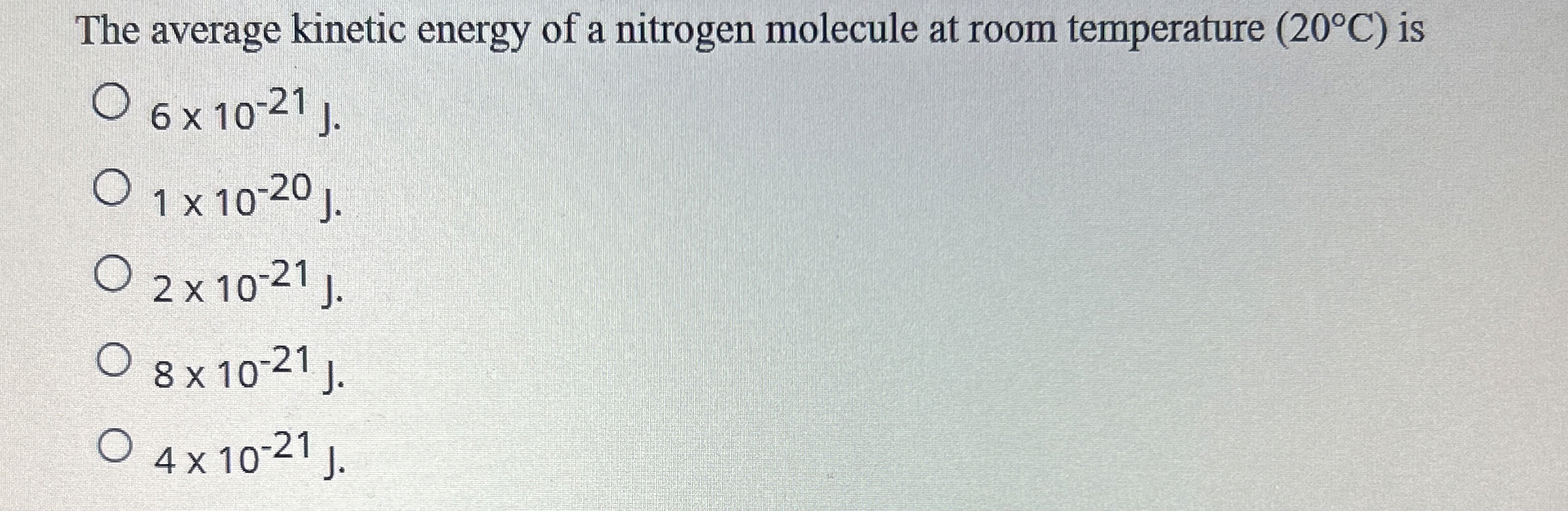 The average kinetic energy of a nitrogen molecule