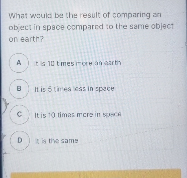 What would be the result of comparing an object