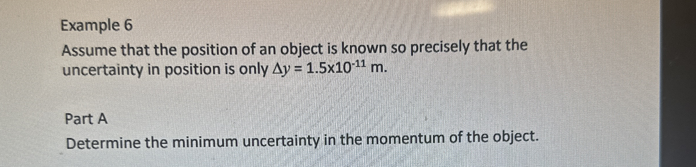 Example 6 Assume that the position of an object