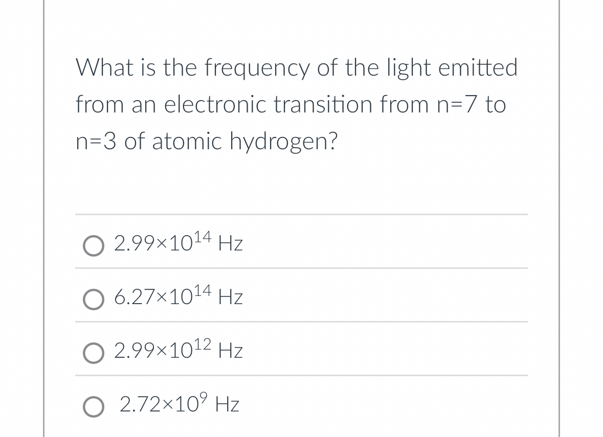 What is the frequency of the light emitted from