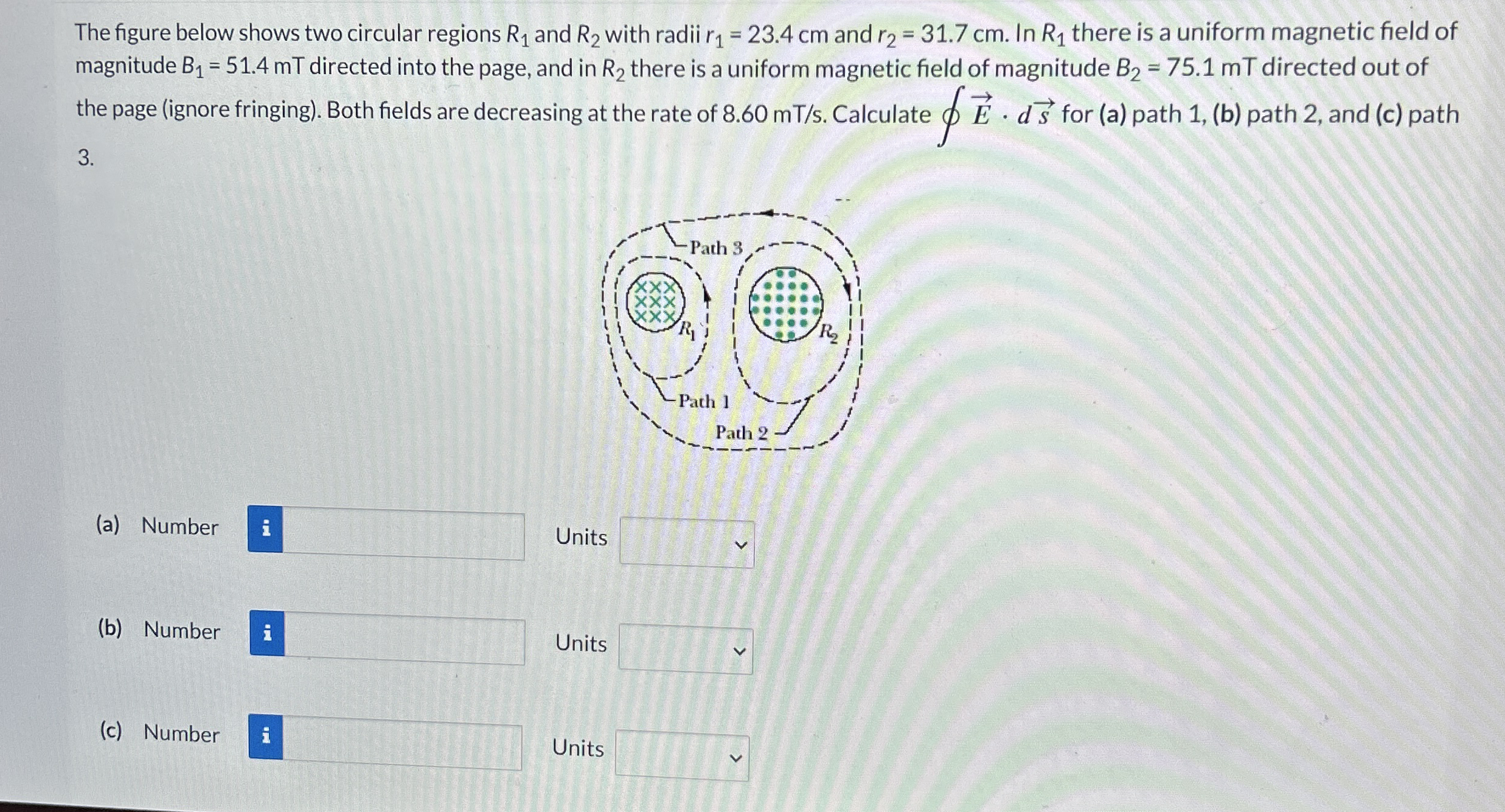 1 2 ) The figure below shows two circular regions