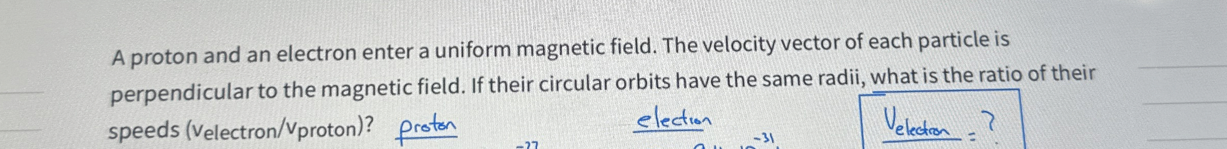 A proton and an electron enter a uniform magnetic