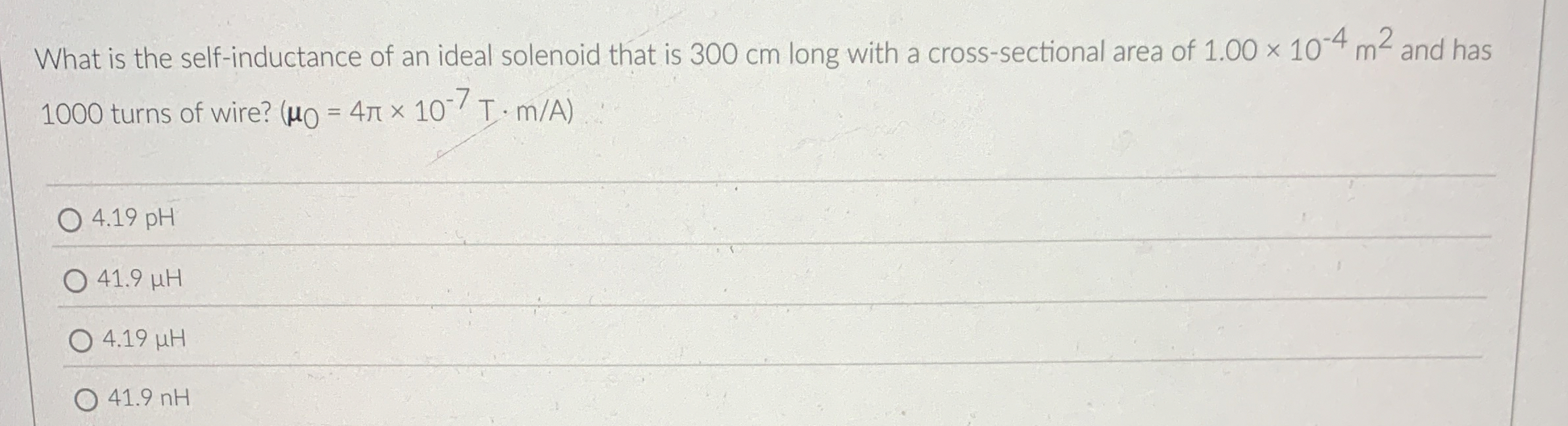 What is the self - inductance of an ideal
