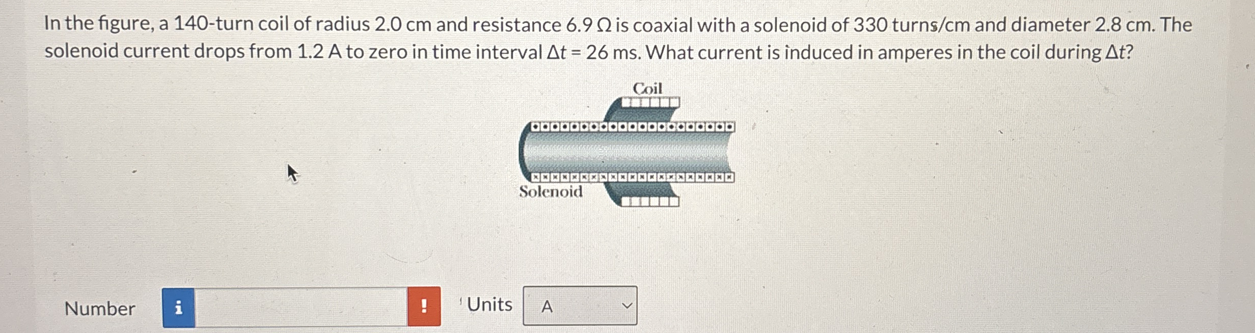 In the figure, a 1 4 0 - turn coil of radius 2 .