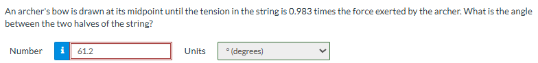 An archer's bow is drawn at its midpoint until