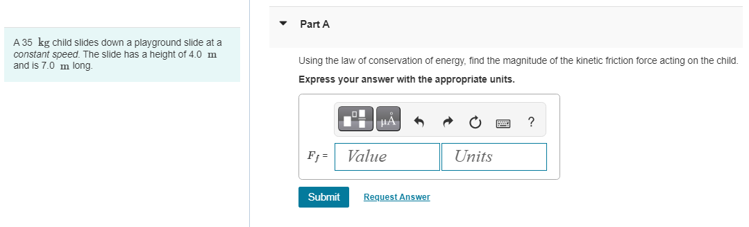 A 3 5 kg child slides down a playground slide at
