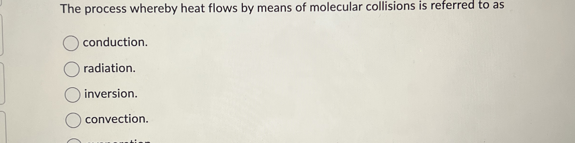 The process whereby heat flows by means of
