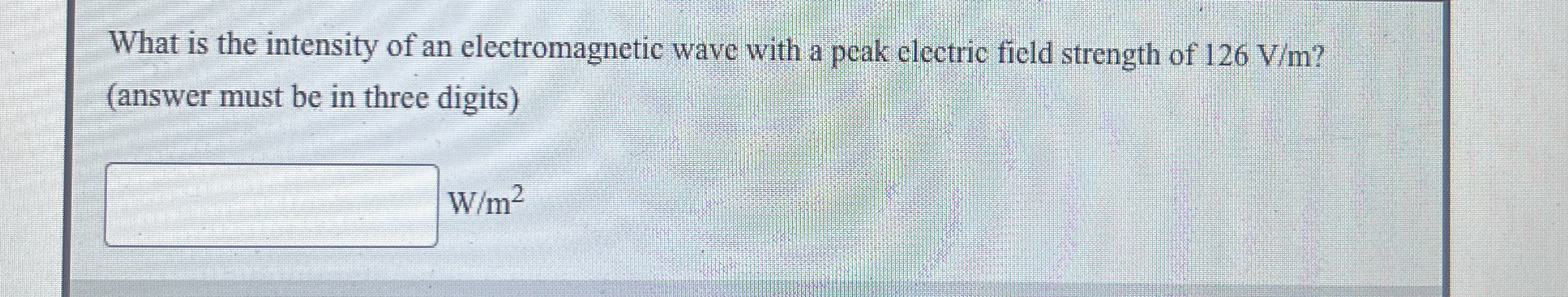 What is the intensity of an electromagnetic wave