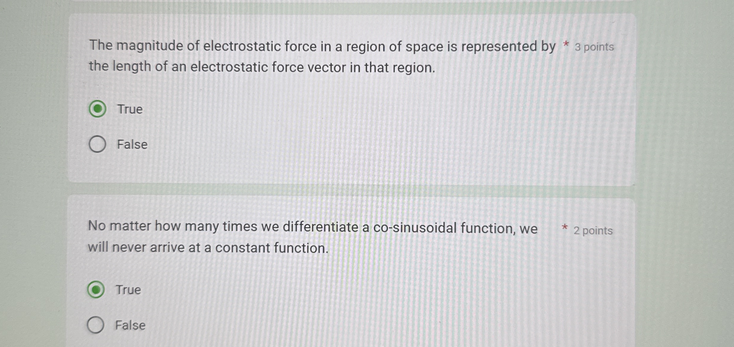 The magnitude of electrostatic force in a region