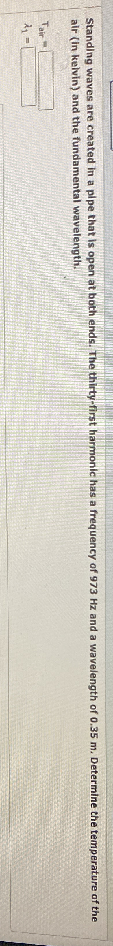 DUE IN 1 HOUR.. WILL UPRATE Standing waves are