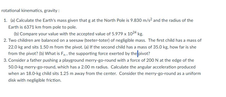 rotational kinematics, gravity : 1 . ( a )