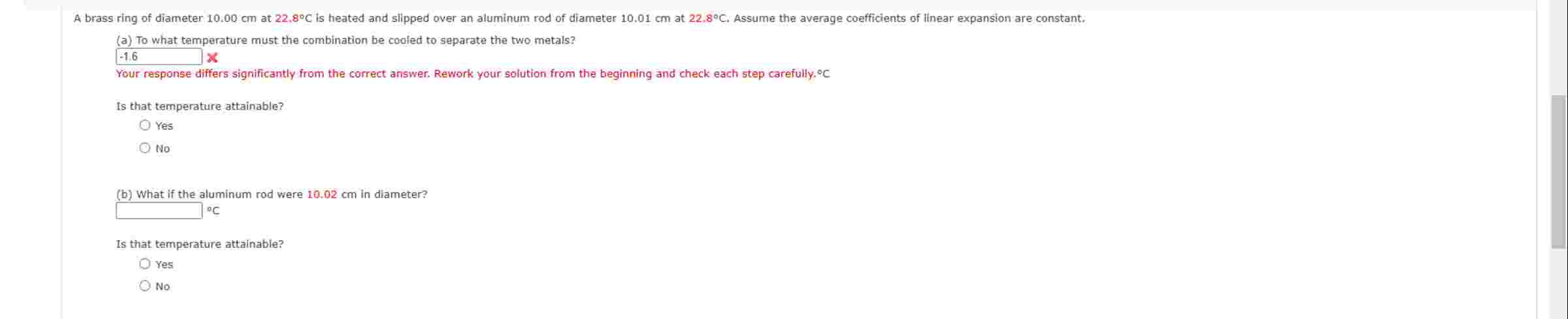 A brass ring of diameter 1 0 . 0 0 cm at \ ( 2 2