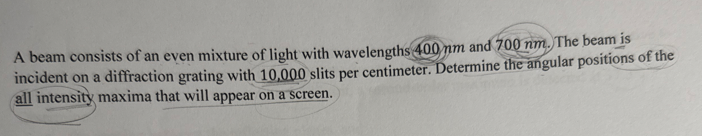 A beam consists of an even mixture of light with