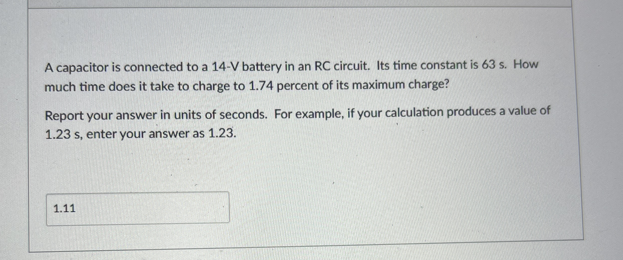 A capacitor is connected to a 1 4 - V battery in