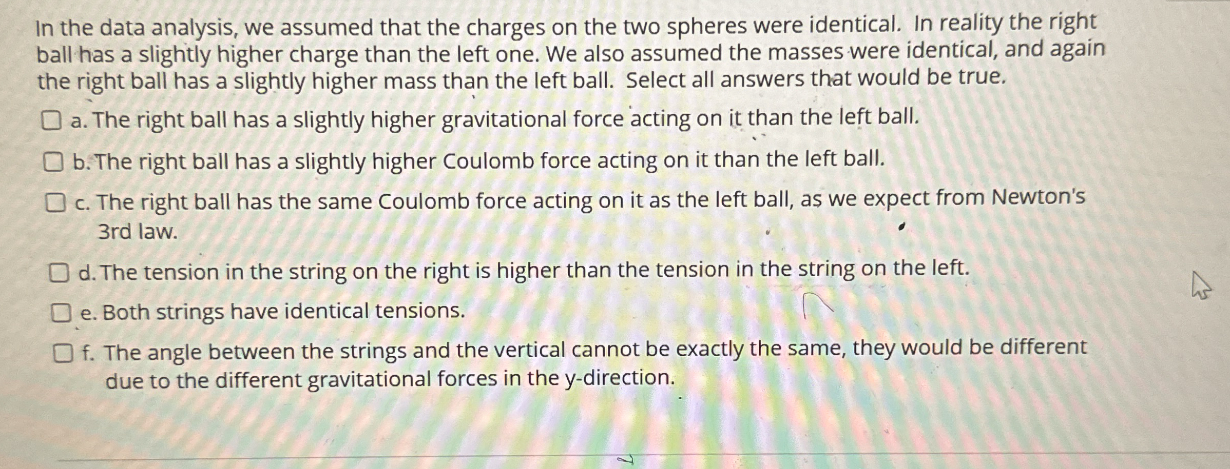 In the data analysis, we assumed that the charges