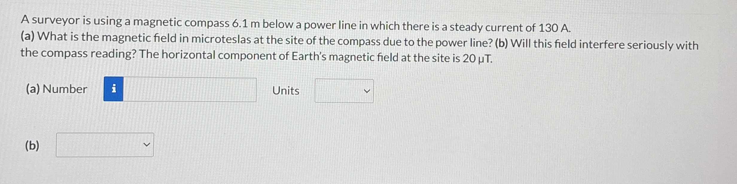 A surveyor is using a magnetic compass 6 . 1 m