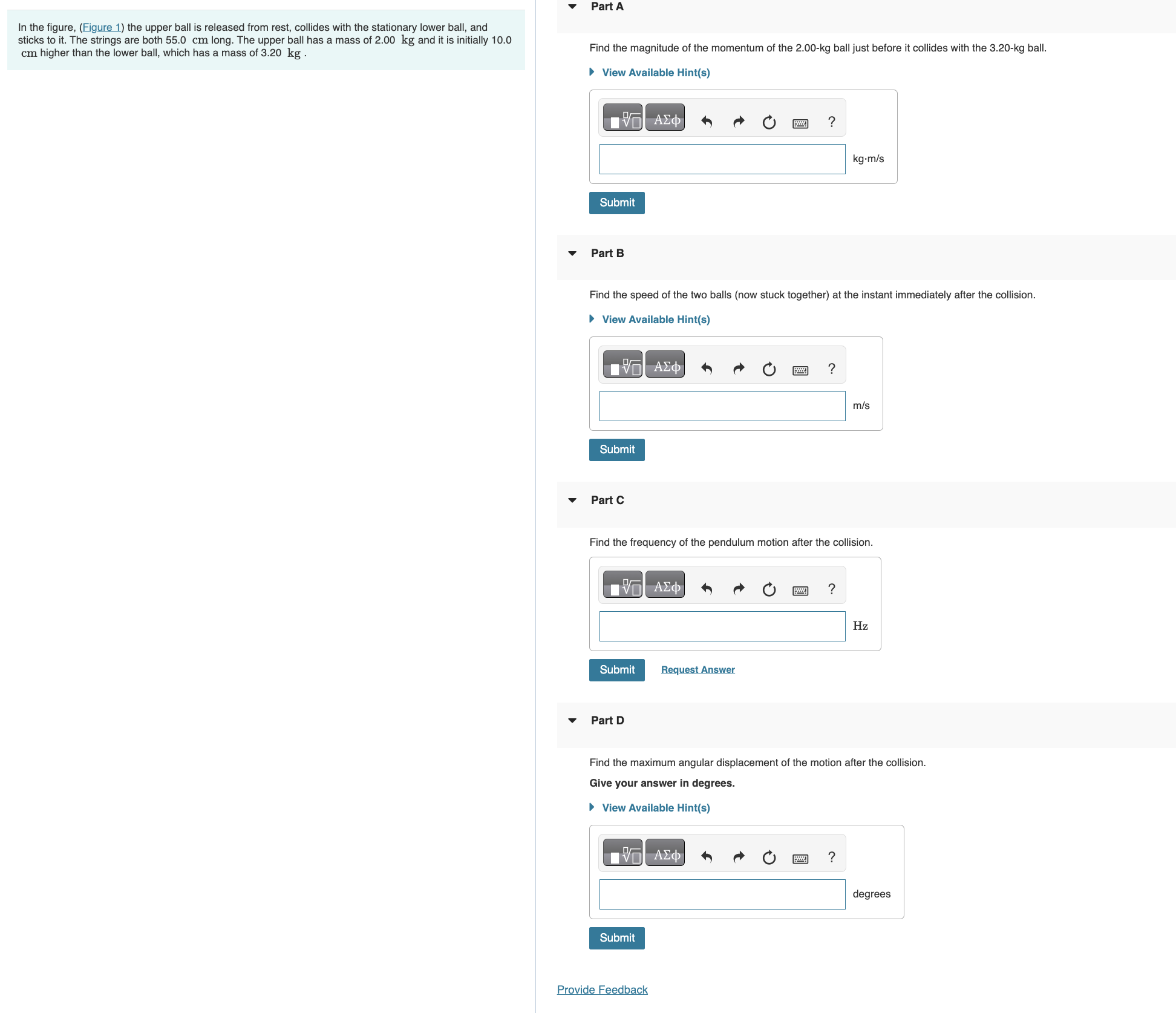 In the figure, ( Figure 1 ) the upper ball is