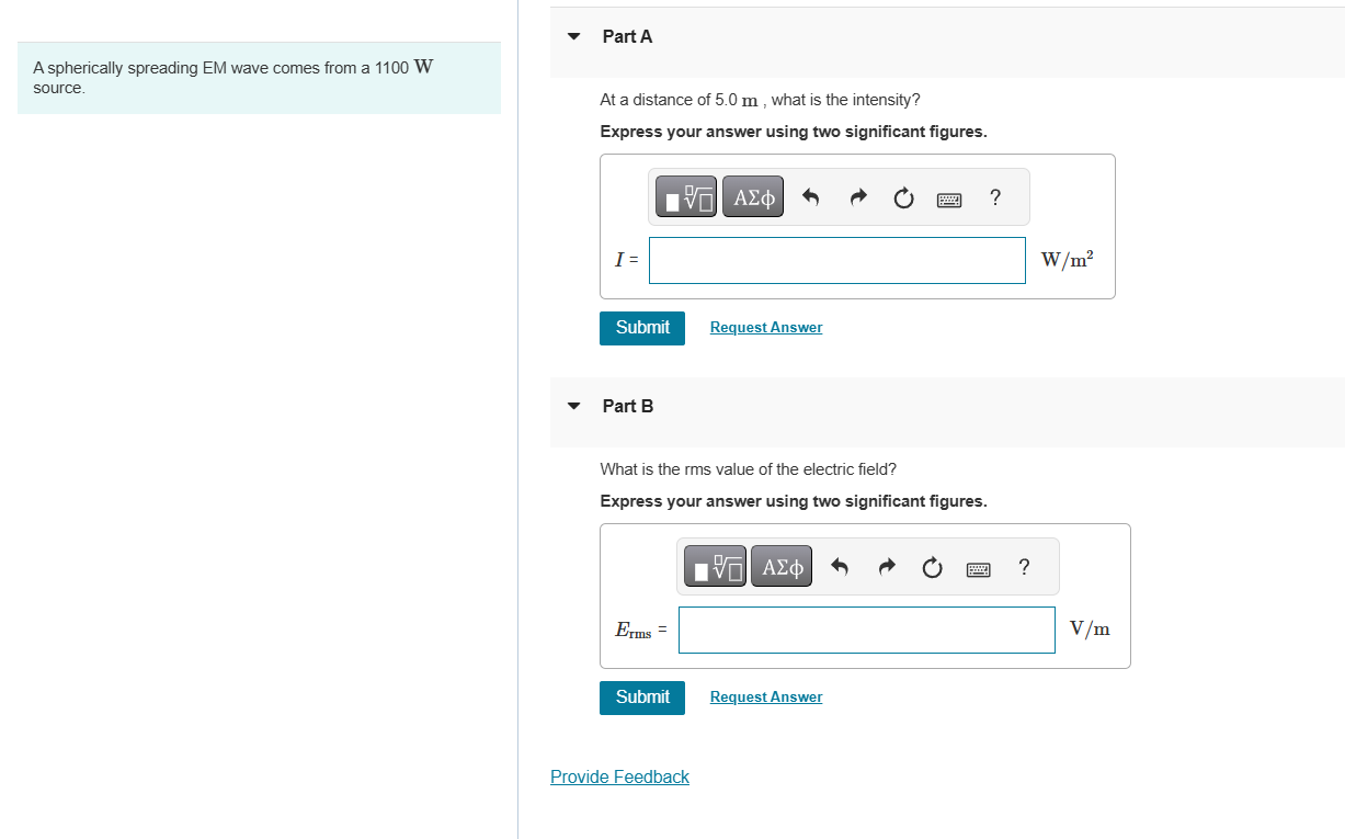 A spherically spreading EM wave comes from a 1 1