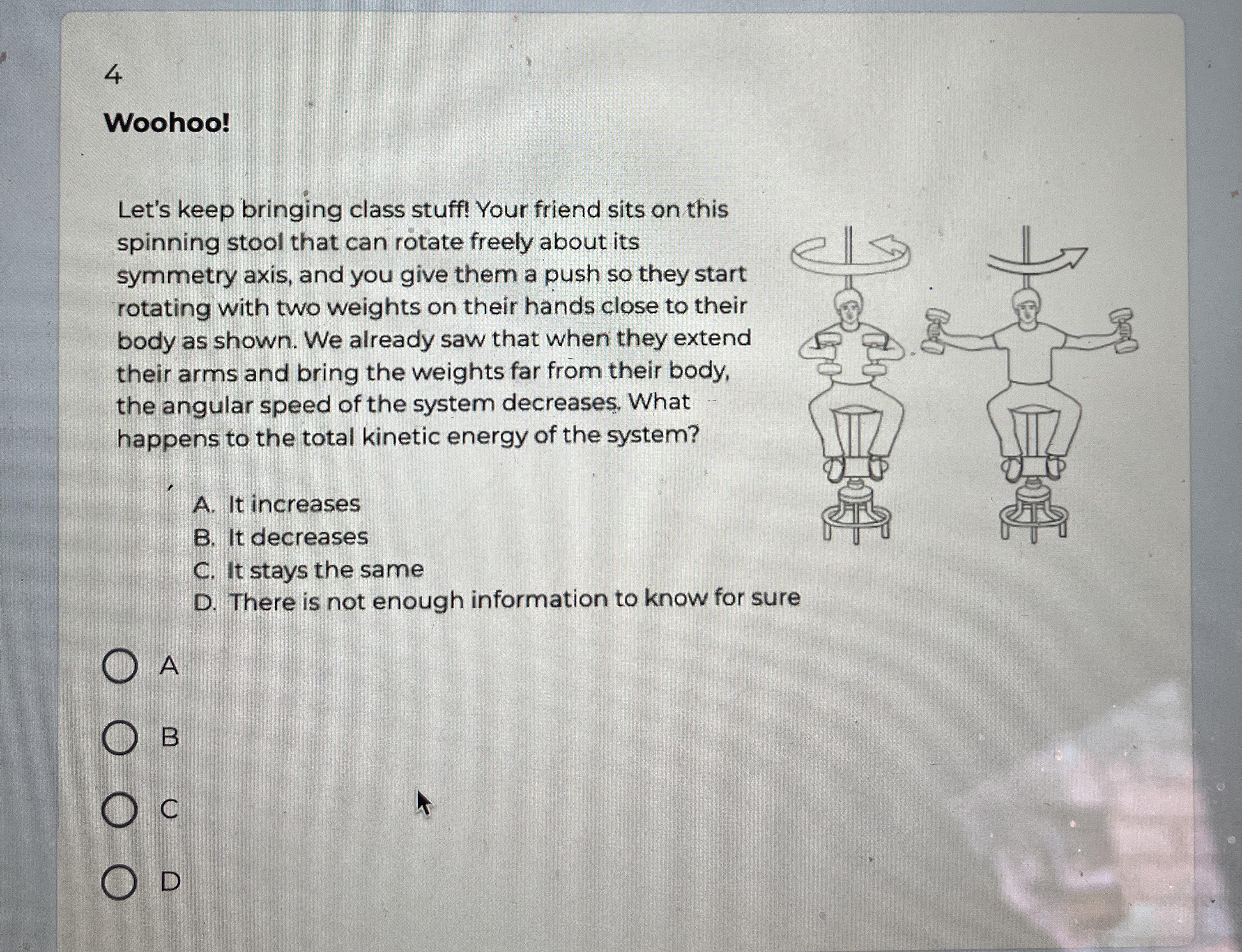 4 Woohoo! Let's keep bringing class stuff! Your