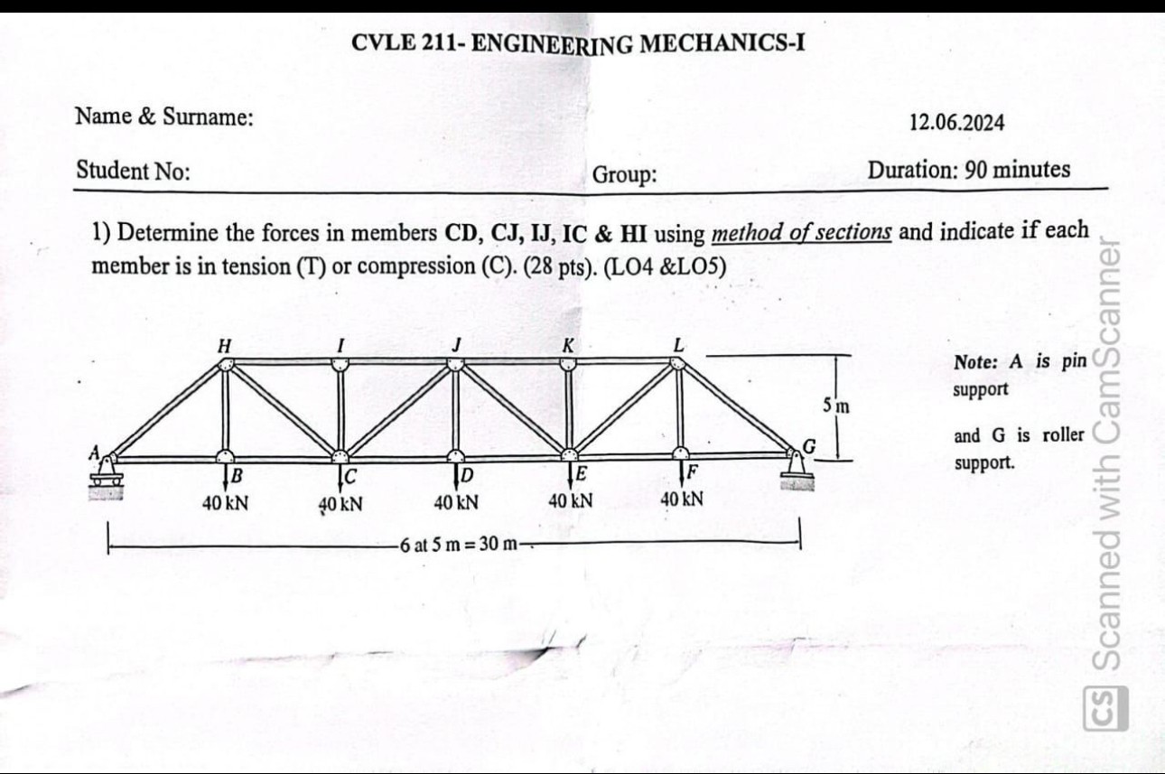CVLE 2 1 1 - ENGINEERING MECHANICS - I Name &